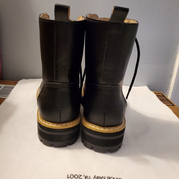 New Vici Brycen Black Lace Up Combat Boots 7 - Picture 6 of 8